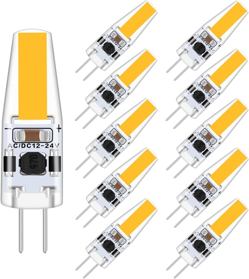 WYAANCCW G4 LED Izzó Meleg Fehér 3W Dimmerelhető 12V, Halogén Izzó Helyettesítő 20W, AC/DC 12-24V Tűs Foglalat, 10 Darabos Csomag