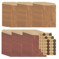 WYAN 60 plicuri vintage din hârtie kraft, maro, 15x10,5 cm, cu 60 de stickere, pentru invitații și scrisori 1