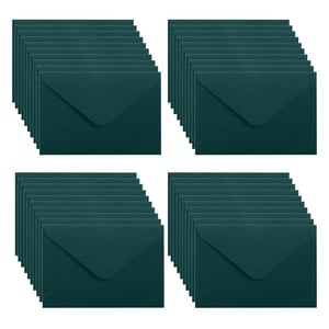 WYAN set mini omotnica 40 kom, 15x10 cm, tamnozelene kraft papirnate omotnice, klasične omotnice s preklopom, za vjenčanja, rođendane, darovne kartice