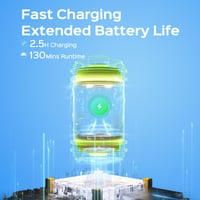 Bezdrôtový bazénový vysávač WYBOT A1, Tech Grey, dvojitý filtračný systém, vysoký sací výkon, výdrž batérie 130 minút, 4 režimy čistenia, plocha 102 m² 3