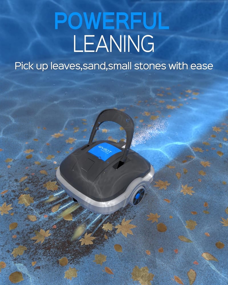 WYBOT Akkumulátoros Medence Takarító Robot, 100 Perc Autonóm Működés, Automatikus Parkolás - Dark Grey