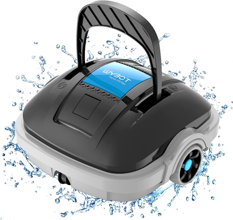 WYBOT Akkumulátoros Medence Takarító Robot, 100 Perc Autonóm Működés, Automatikus Parkolás - Dark Grey