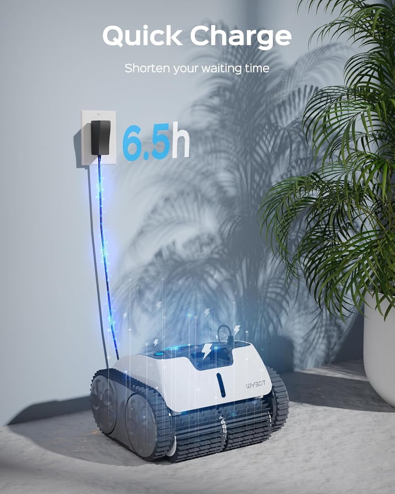 WYBOT Akkumulátoros Medence Takarító Robot, Automatikus Porszívó 120m² Medencékhez