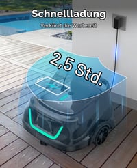 Akumulátorový bazénový robot WYBOT so 120-minútovou výdržou batérie a dvojitým filtračným systémom, do 100 m², s funkciou vysávania dna, tmavozelený 5
