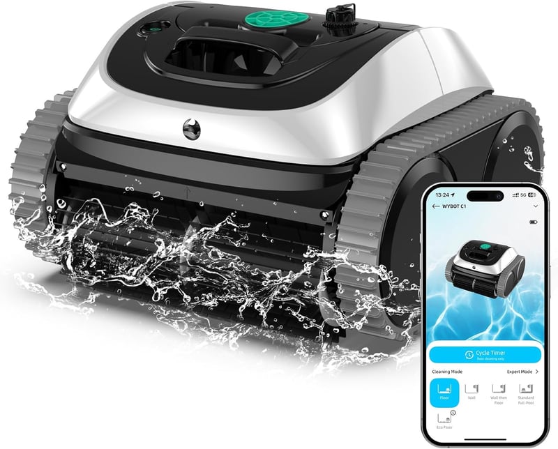 WYBOT C1 Akkumulátoros Medence Takarító Robot 150 Perc Autonóm Falvasaló Padló Tisztító - White