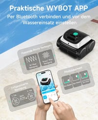 WYBOT C1 Akkumulátoros Medence Takarító Robot 150 Perc Autonóm Falvasaló Padló Tisztító - White 7