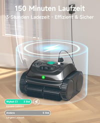 WYBOT C1 Medencetisztító Robot Akkumulátorral, Intelligens Útvonaltervezés, Automatikus Aljzat-, Vízszint- és Falreinigung, 150 perces Üzemi 6