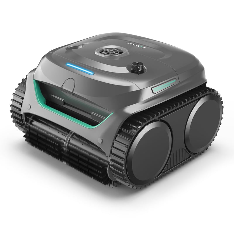 WYBOT C2 medencetisztító robot akkumulátoros, aljzat és fal, 150 m², dupla szűrés, 180 perc, App vezérlés, fekete-fehér