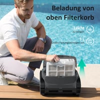 WYBOT C2 Vision AI bezdrôtový bazénový vysávač s kamerou a batériou, čistenie dna a stien, dvojúrovňová filtrácia, pre bazény do 180 m² 7