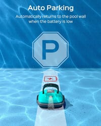 WYBOT vezeték nélküli medencetisztító robot 80 m2 feletti föld feletti medencéhez, dupla motoros porszívó, 100 perc, kettős szűrés, automata 2