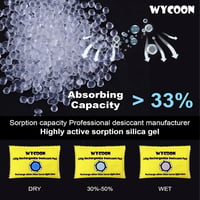 WYCOON 100g Szilika gél csomag 10db, páraelszívó zsák szekrénybe, autóba, fegyvertárba 3