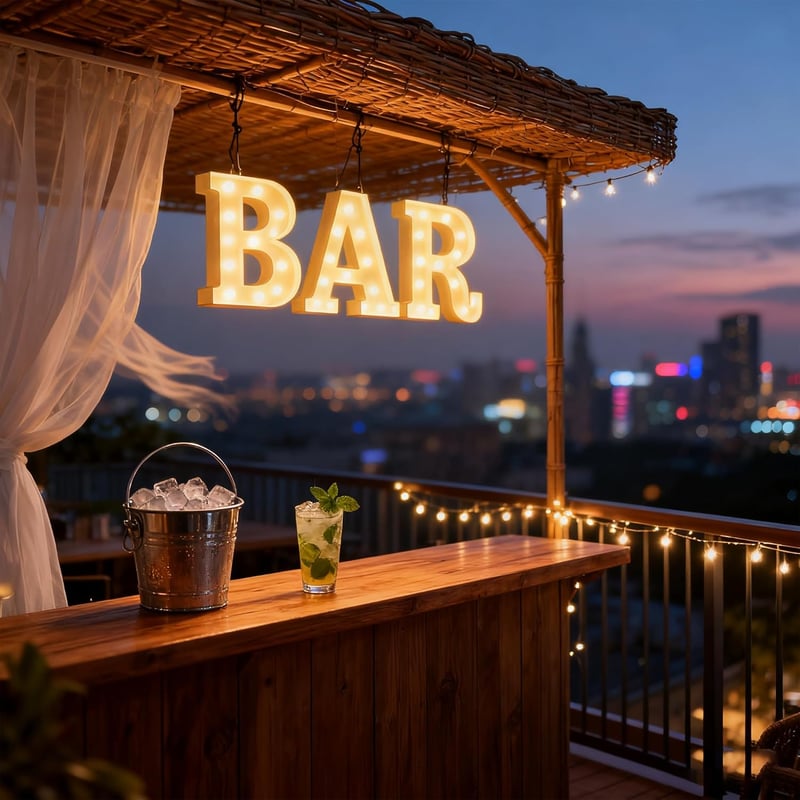 WYFCR Vintage Industrial LED Neon Bar Felirat Dekoráció Világító Betűk