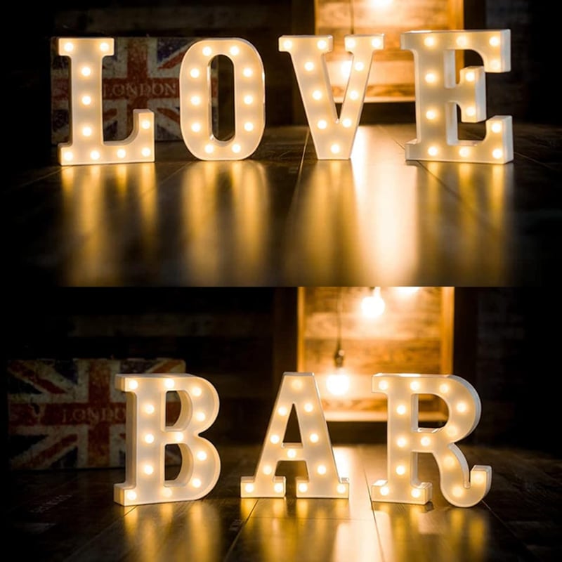 WYFCR Vintage Industrial LED Neon Bar Felirat Dekoráció Világító Betűk