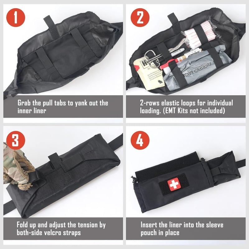 WYNEX Taktikai Elsősegély Pouch Hook-N-Loop Mellény Hordozható Trauma Táska
