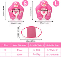 WYRIAZA Úszógumi Napellenzővel 6-36 Hónapos Babáknak Felfújható Úszásoktatási Segédeszköz - L (8-16KGS)2 5