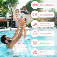 WYRIAZA Nafukovacie rukávniky na plávanie s 3 nezávislými vzduchovými komorami pre deti 6-20 kg, pre dojčatá a batoľatá vo veku 1-3 roky, vrátane hustilky, XS, ružové 4