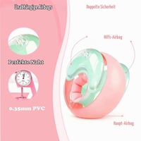 WYRIAZA Nafukovacie rukávniky na plávanie s 3 nezávislými vzduchovými komorami pre deti 6-20 kg, pre dojčatá a batoľatá vo veku 1-3 roky, vrátane hustilky, XS, ružové 2