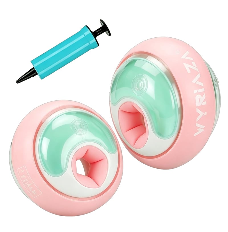 WYRIAZA Nafukovacie rukávniky na plávanie s 3 nezávislými vzduchovými komorami pre deti 6-20 kg, pre dojčatá a batoľatá vo veku 1-3 roky, vrátane hustilky, XS, ružové