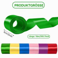 Bandă din Satin WYTNB, 6 Role, Lățime 50 mm, Panglică Decorativă pentru Cadouri, 10 m, Ghirlandă din Satin Mătăsos 2