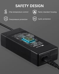 Wyxron 54.6V 2A Elektromos Roller Töltő - 5 Csatlakozós Univerzális Töltőkábel Ventilátorral, 48V Lítium Akkumulátorhoz, E-Bike Kompatibilis 4