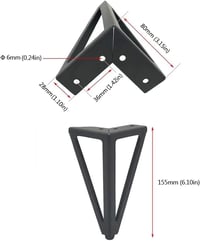 WZCMLJ Bútor Lábak 6-15 cm Háromszög Asztal Szék Szekrény Kanapé Lábak Szett 4 db Fekete 7