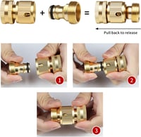 Wzfc Kerti Locsolótömlő Gyorscsatlakozó Szett - 3/4" Réz Csapcsatlakozó Adapter Külső és Belső Menetes Kialakítással (2 db) 3