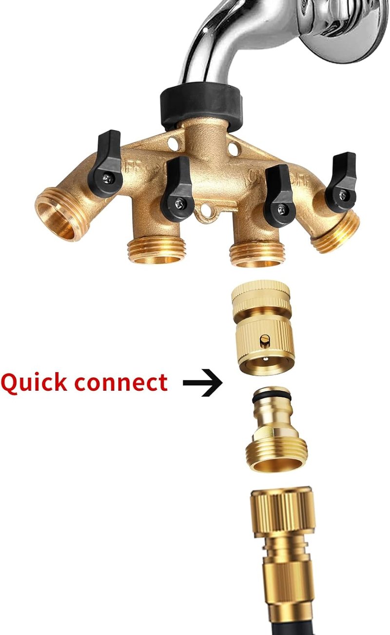 Wzfc Kerti Locsolótömlő Gyorscsatlakozó Szett - 3/4" Réz Csapcsatlakozó Adapter Külső és Belső Menetes Kialakítással (2 db)