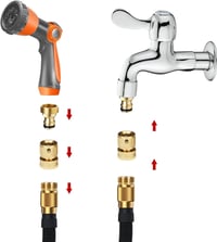 Wzfc Kerti Locsolótömlő Gyorscsatlakozó Szett - 3/4" Réz Csapcsatlakozó Adapter Külső és Belső Menetes Kialakítással (2 db) 4