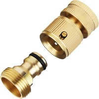 Wzfc Kerti Locsolótömlő Gyorscsatlakozó Szett - 3/4" Réz Csapcsatlakozó Adapter Külső és Belső Menetes Kialakítással (2 db) 1