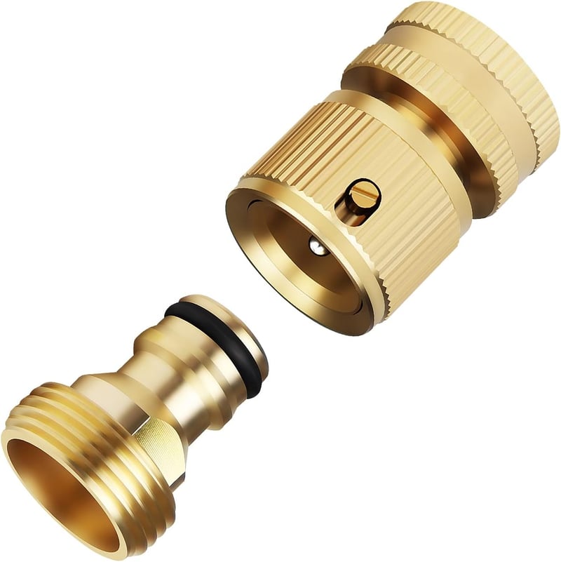 Wzfc Kerti Locsolótömlő Gyorscsatlakozó Szett - 3/4" Réz Csapcsatlakozó Adapter Külső és Belső Menetes Kialakítással (2 db)