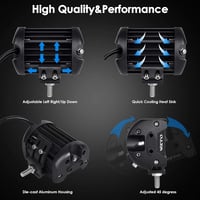 Lumină de lucru LED și far suplimentar WZTO - Proiector auxiliar impermeabil 300W pentru motocicletă, lumină de poziție spate 5