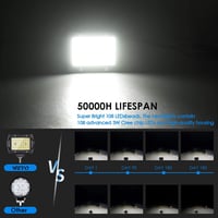 Lumină de lucru LED și far suplimentar WZTO - Proiector auxiliar impermeabil 300W pentru motocicletă, lumină de poziție spate 2