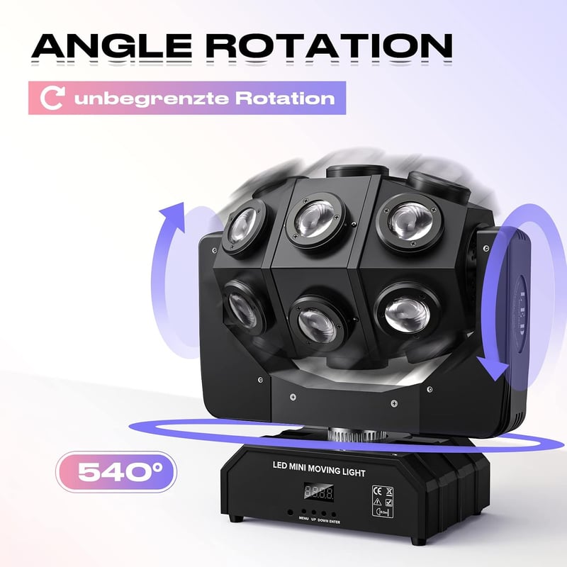 WZYBUTA 180 W LED mozgó fejű disco lámpa RGBW DMX 512 csatornás színpadi fény clubhoz esküvőre karácsonyra