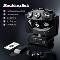 WZYBUTA 180 W LED mozgó fejű disco lámpa RGBW DMX 512 csatornás színpadi fény clubhoz esküvőre karácsonyra 4