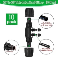 Wzzy Gurden 20db Csepegtetőrendszer Adapter Szett 16mm Csőhöz 4-6 Irányú 3