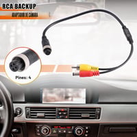 X AUTOHAUX 1 buc. cablu adaptor cameră marșarier auto 40 cm, M12 4 pini mamă la RCA AV DC tată 2