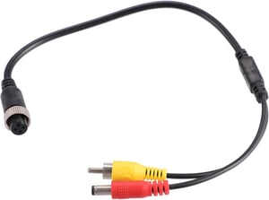 X AUTOHAUX 1 db 40 cm autós tolatókamera csatlakozó adapter M12 4 tűs anya RCA AV DC férfi kábel
