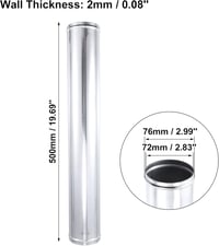 X AUTOHAUX Autó Intercooler Cső Alumínium 45° 76mm Külső Átmérő 5