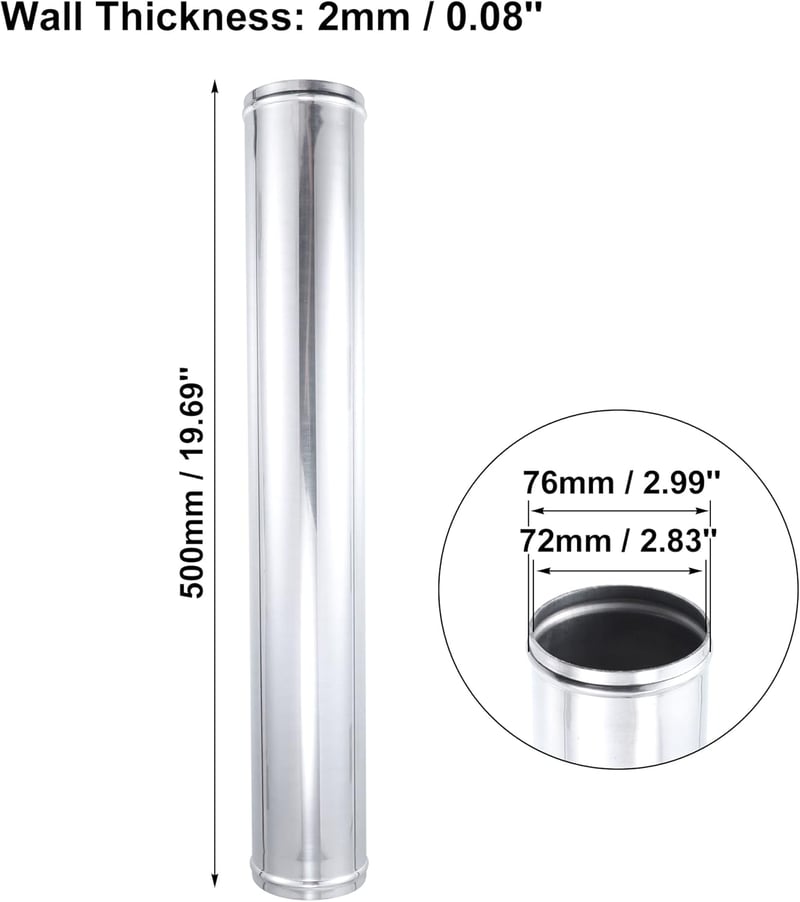 X AUTOHAUX Autó Intercooler Cső Alumínium 45° 76mm Külső Átmérő