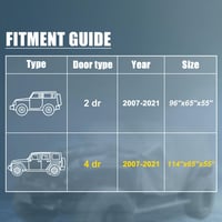 X AUTOHAUX Autótakaró SUV Jeep Wrangler 4 ajtós 210D Oxford fekete 2