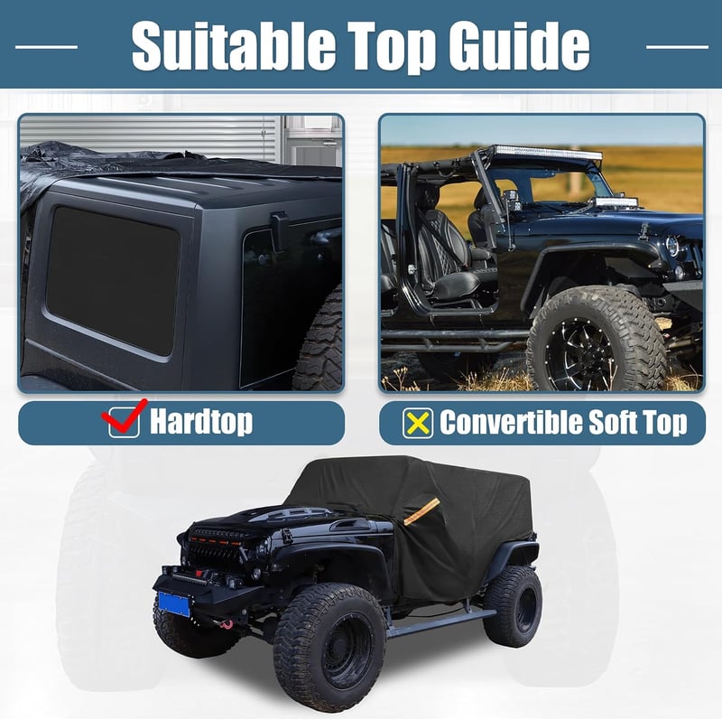 X AUTOHAUX Autótakaró SUV Jeep Wrangler 4 ajtós 210D Oxford fekete