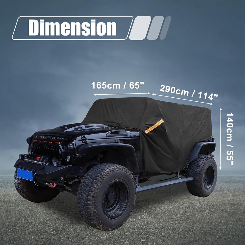 X AUTOHAUX Autótakaró SUV Jeep Wrangler 4 ajtós 210D Oxford fekete