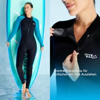 X-mAnTA 3 mm Teljes Neoprén Búvárruha Női - Fekete/Kék Cipzáras Búvárruha Nyúlékony Anyagból Búvárkodáshoz, Snorkelezéshez, Szörfözéshez - Women's Wetsuit Black/Blue 4
