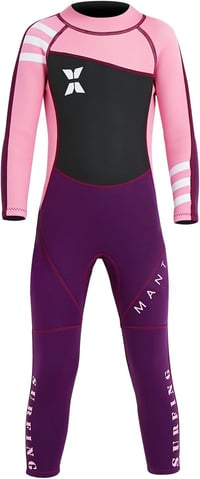 X-mAnTA Gyerek Neoprén Búvárruha - 2,5 mm Vastag Hosszú Ujjú Hőtartó Úszóruha Fiúknak és Lányoknak Hideg Vízhez, Úszáshoz, Szörfözéshez - XXL, pink 1