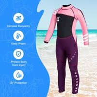 X-mAnTA Gyerek Neoprén Búvárruha - 2,5 mm Vastag Hosszú Ujjú Hőtartó Úszóruha Fiúknak és Lányoknak Hideg Vízhez, Úszáshoz, Szörfözéshez - XXL, pink 4