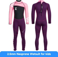 X-mAnTA Gyerek Neoprén Búvárruha - 2,5 mm Vastag Hosszú Ujjú Hőtartó Úszóruha Fiúknak és Lányoknak Hideg Vízhez, Úszáshoz, Szörfözéshez - XXL, pink 2