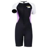 X-mAnTA Dječje neoprensko odijelo shorty 2,5 mm - Ljubičasto skraćeno odijelo za vodene sportove s prednjim patentnim zatvaračem za plivanje, ronjenje, surfanje - veličina 2XL 1