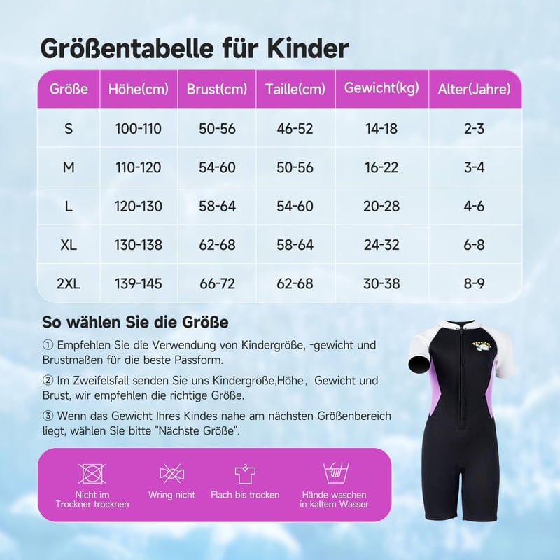 X-mAnTA Gyermek Neoprén Shorty Búvárruha 2,5 mm - Lila Rövidített Vízisport Ruha Elülső Cipzárral Úszáshoz, Búvárkodáshoz, Szörfözéshez - 2XL méret