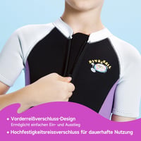 X-mAnTA Gyermek Neoprén Shorty Búvárruha 2,5 mm - Lila Rövidített Vízisport Ruha Elülső Cipzárral Úszáshoz, Búvárkodáshoz, Szörfözéshez - 2XL méret 4