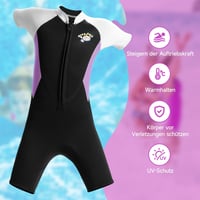X-mAnTA Gyermek Neoprén Shorty Búvárruha 2,5 mm - Lila Rövidített Vízisport Ruha Elülső Cipzárral Úszáshoz, Búvárkodáshoz, Szörfözéshez - 2XL méret 6